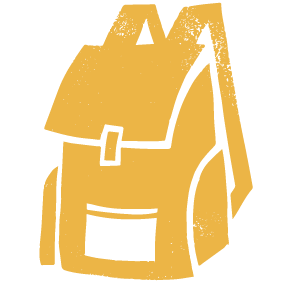 hand-drawn illustration of backpack